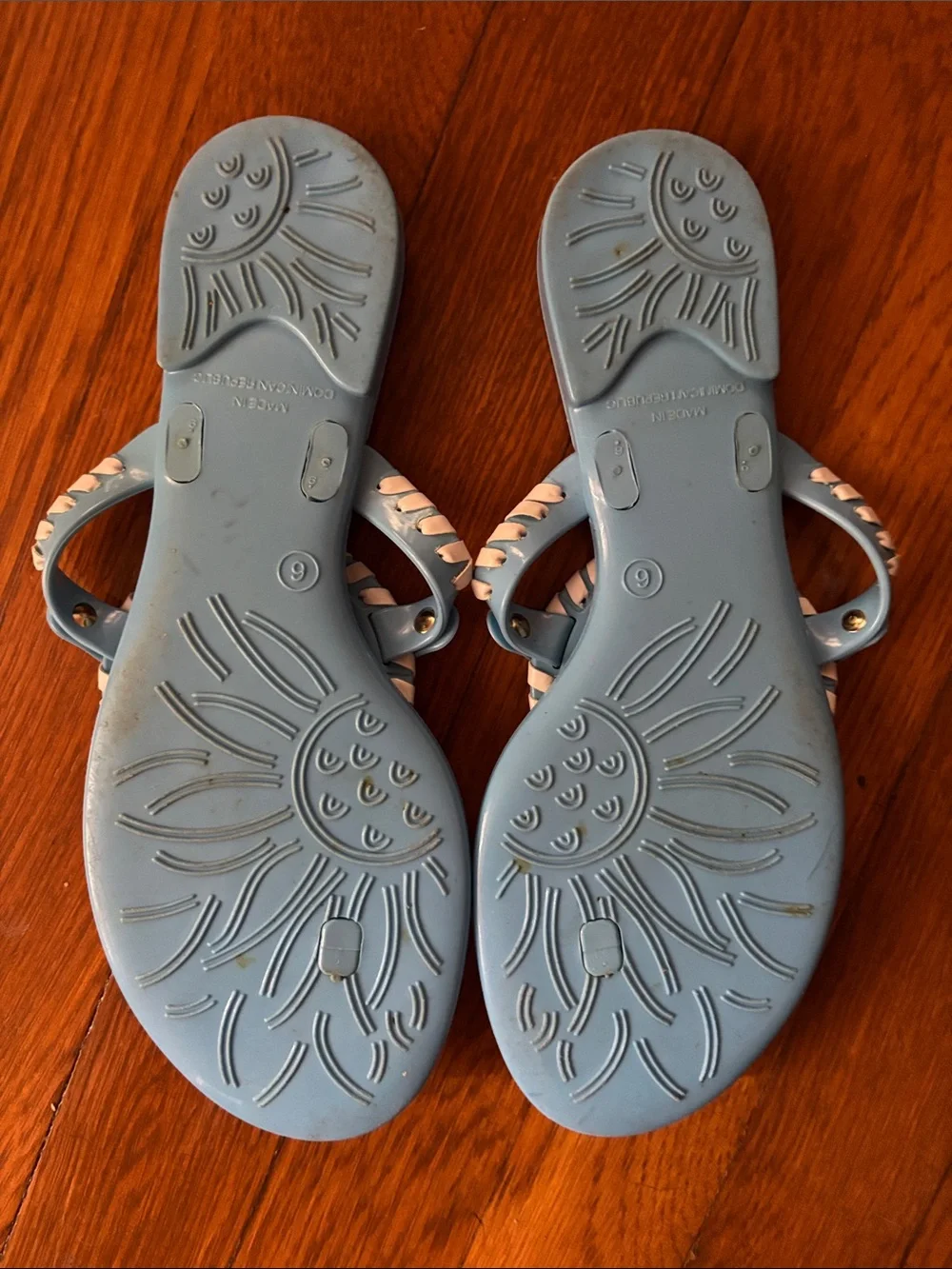 JACK ROGERS GEORGICA STRIPED JELLY SANDALS SANDALS